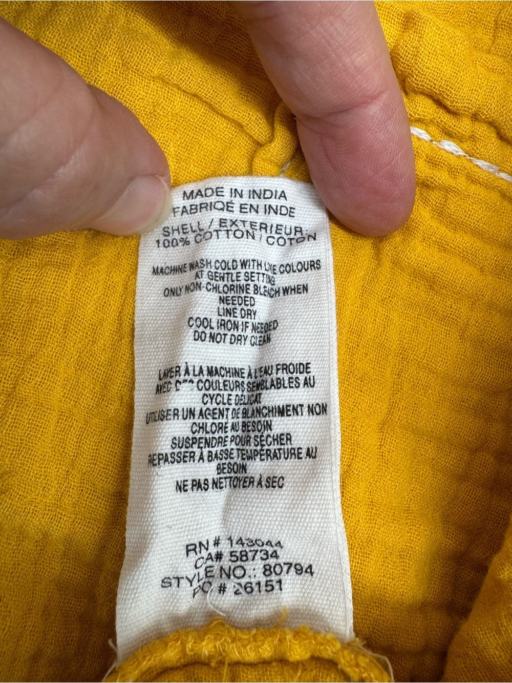 Avec Les Filles Mustard Yellow Cropped Gauze Button-Down Shirt - Picture 8 of 9